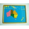 Puzzlowa mapa świata - Australia (z bukową ramką) PREMIUM