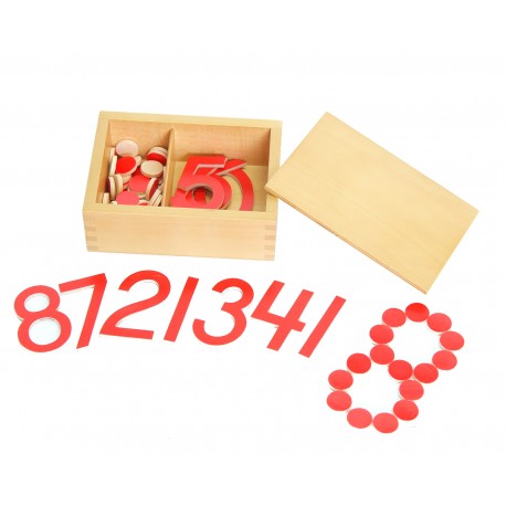 Cyfry i czerwone żetony